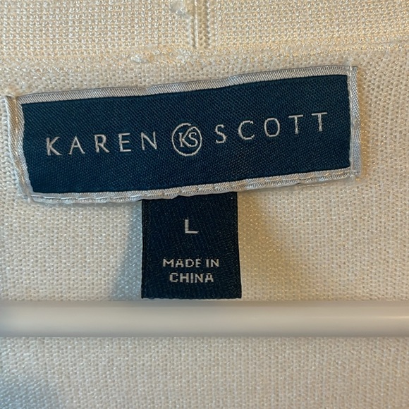 Karen Scott White Cardigan - Picture 3 of 4